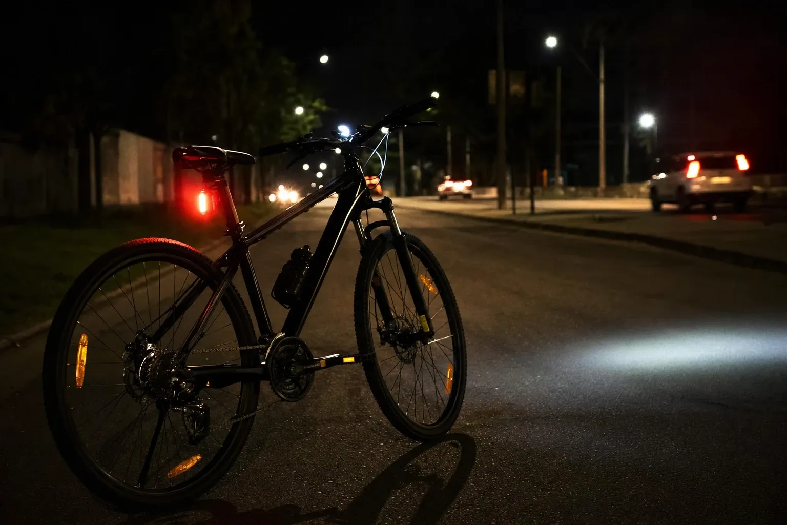 Sinalização noturna para bicicleta: o que é obrigatório e o que realmente melhora a visibilidade