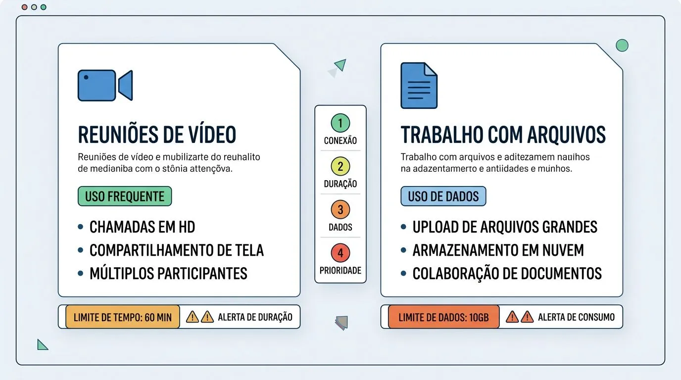 Comparativo visual de plataforma por tipo de uso, com critérios e sinais de limitação