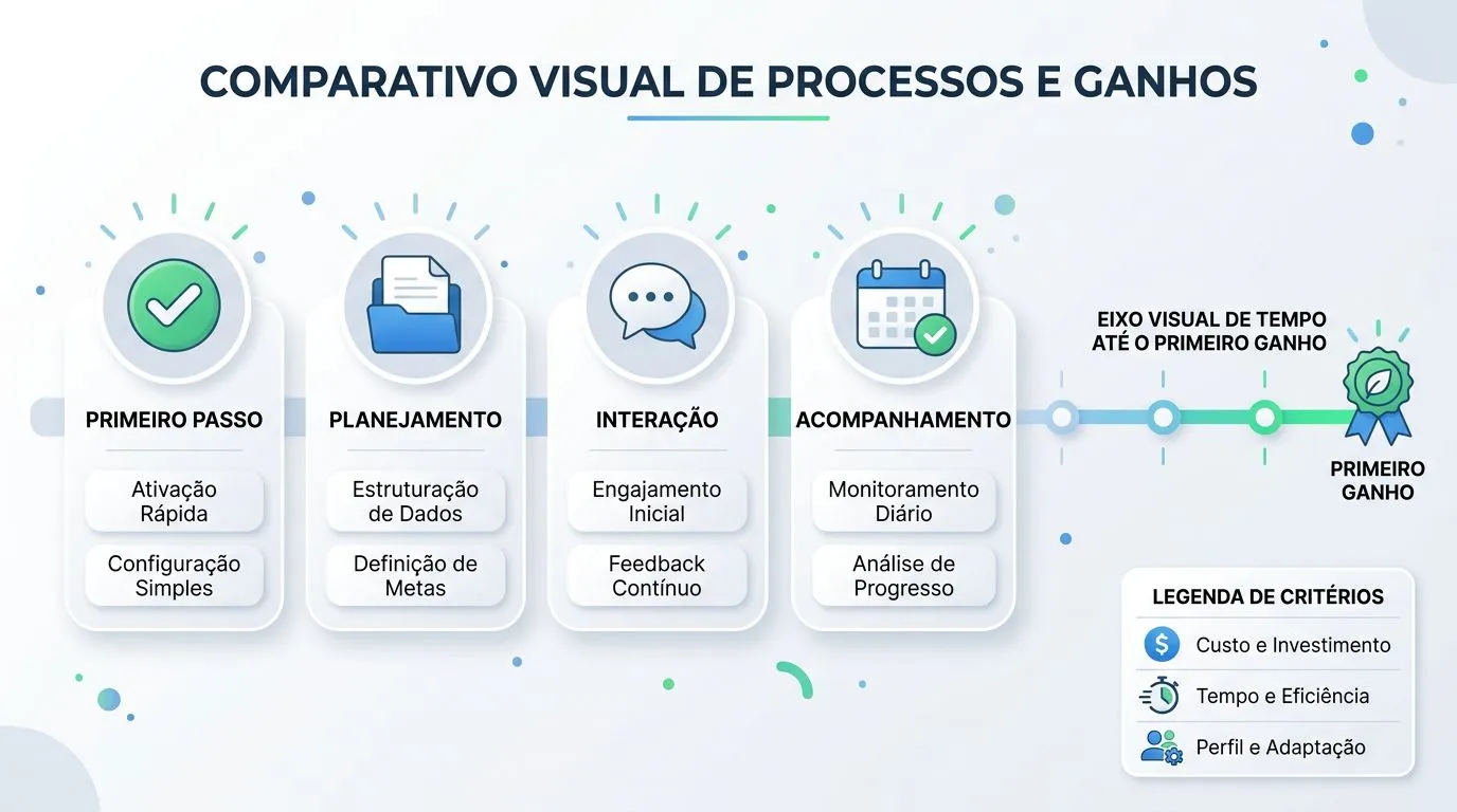 Gráfico comparativo com opções reais de renda extra sem investimento alto e critérios de custo e tempo